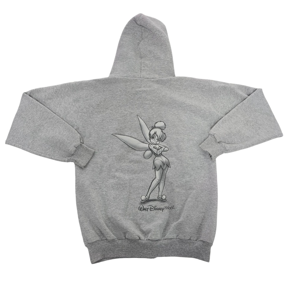 Walt Disney World Hanes Tinker Bell‎ Tink Gray Full Zip Hoodie Sweatshirt Small - Picture 5 of 9